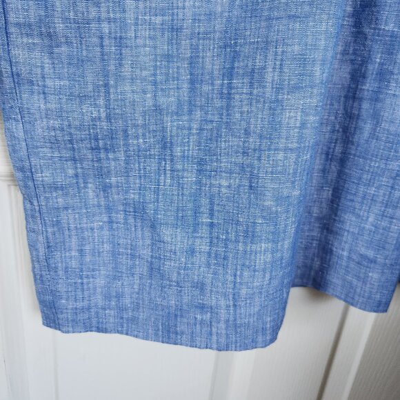 Talbots Embroidered Linen Shift Dress 22W Women Plus Sleeveless Coastal Blue New - Picture 11 of 15